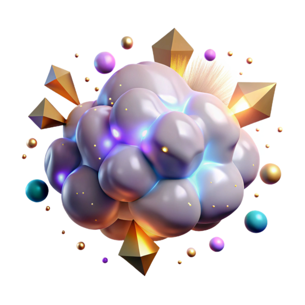 dramatic rustic Glowing Plasma Cloud Cutout with Energetic Particles professional png