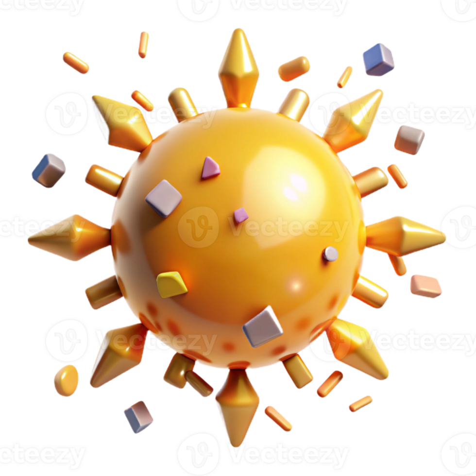 beautiful traditional Glowing Sun Cutout Isolated Element authentic png