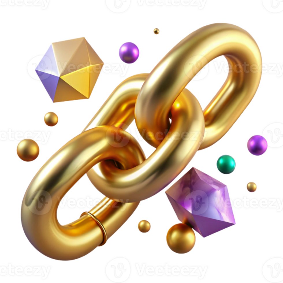 impressive vintage Gold Chain Link Detail Isolated high resolution png