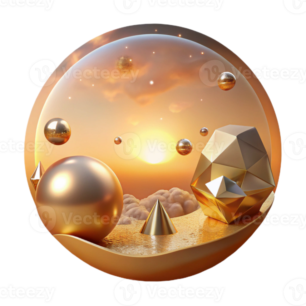 beautiful abstract Golden Hour Sunset Sky Gradient Transparent Background detailed png