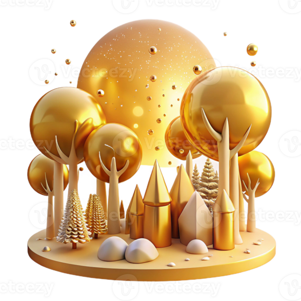 extraordinary abstract Golden Hour Sunlight Through Trees Isolated Background premium png
