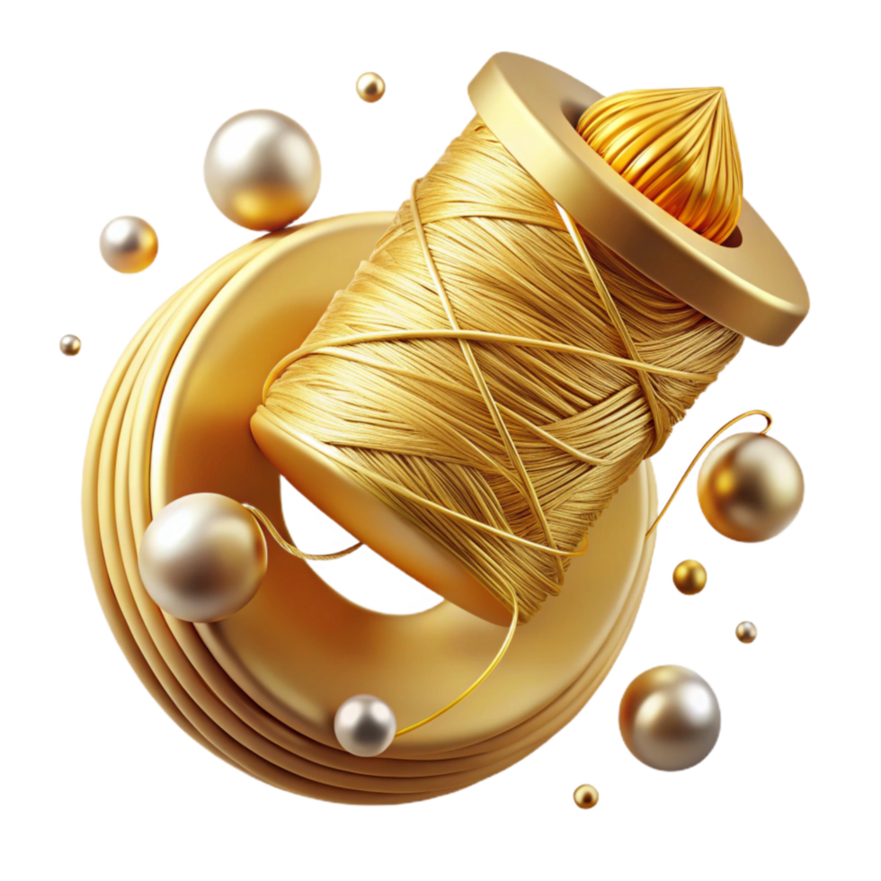 magnificent minimalist Golden Thread Cutout on Transparent Background original png