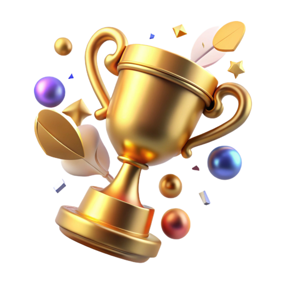 impressive vintage Golden Trophy Award Shining Isolated Element professional png