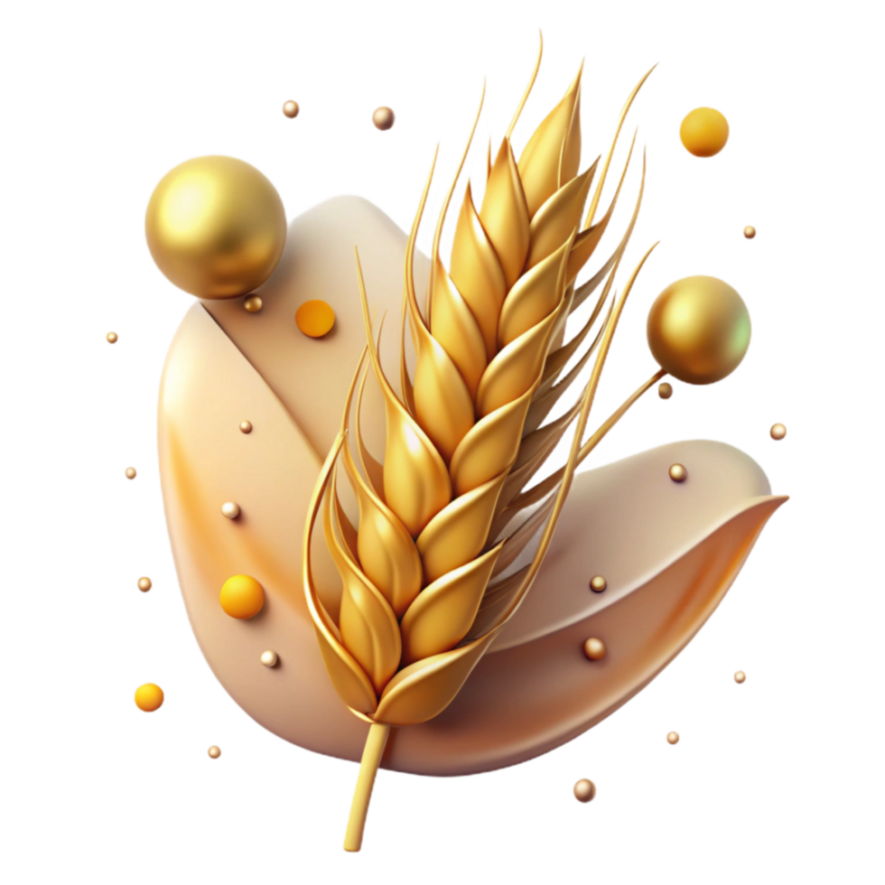 extraordinary classic Golden Wheat Stalk Close Up Isolated original png