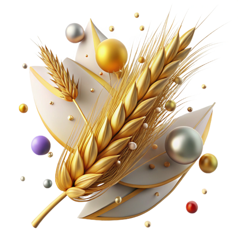 extraordinary traditional Golden Wheat Stalk Close Up Isolated original png