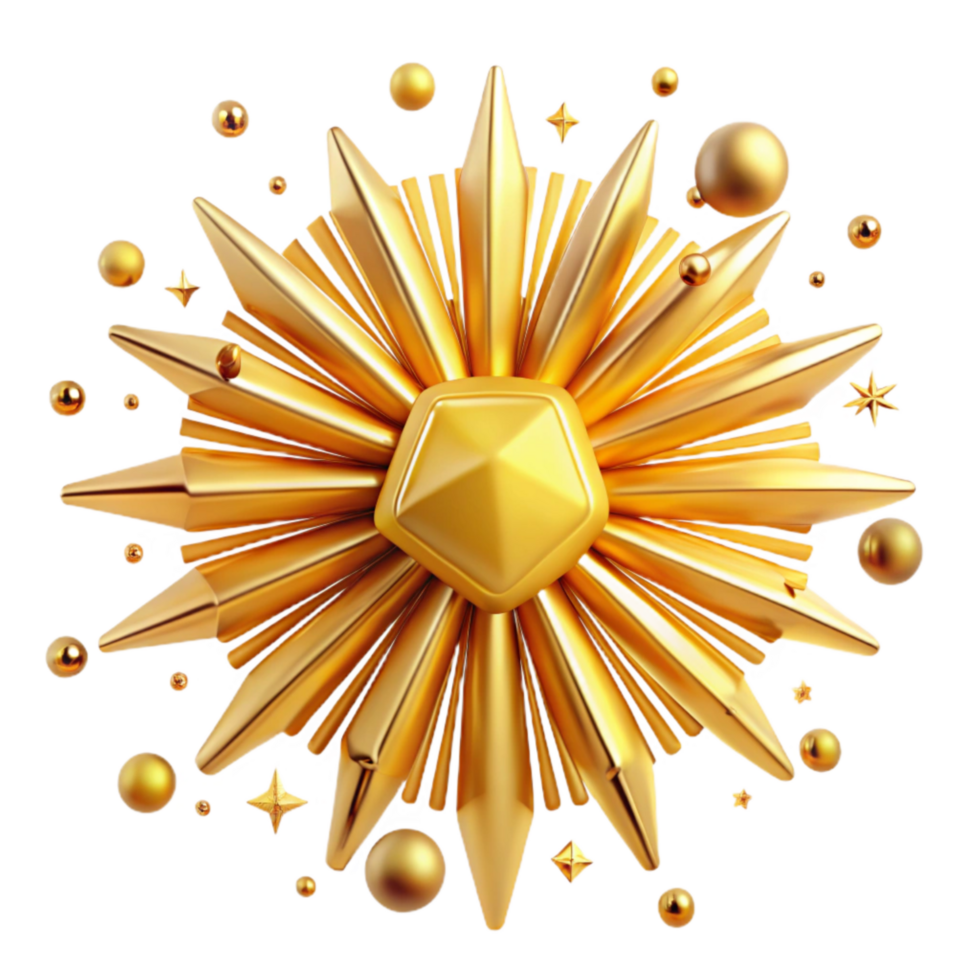 magnificent creative Golden Yellow Sunburst with Radiant Glow Cutout original png