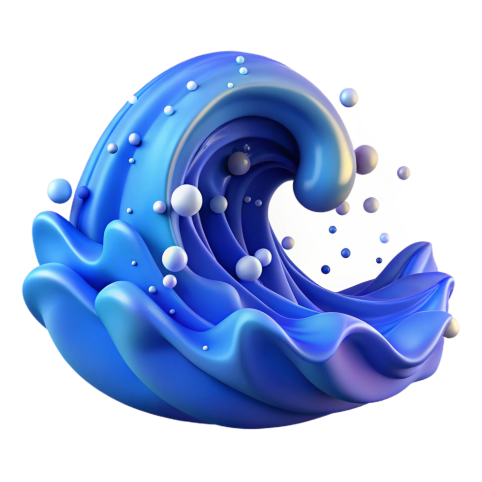 stunning classic Gradient Blue Ocean Wave Isolated Element exclusive png