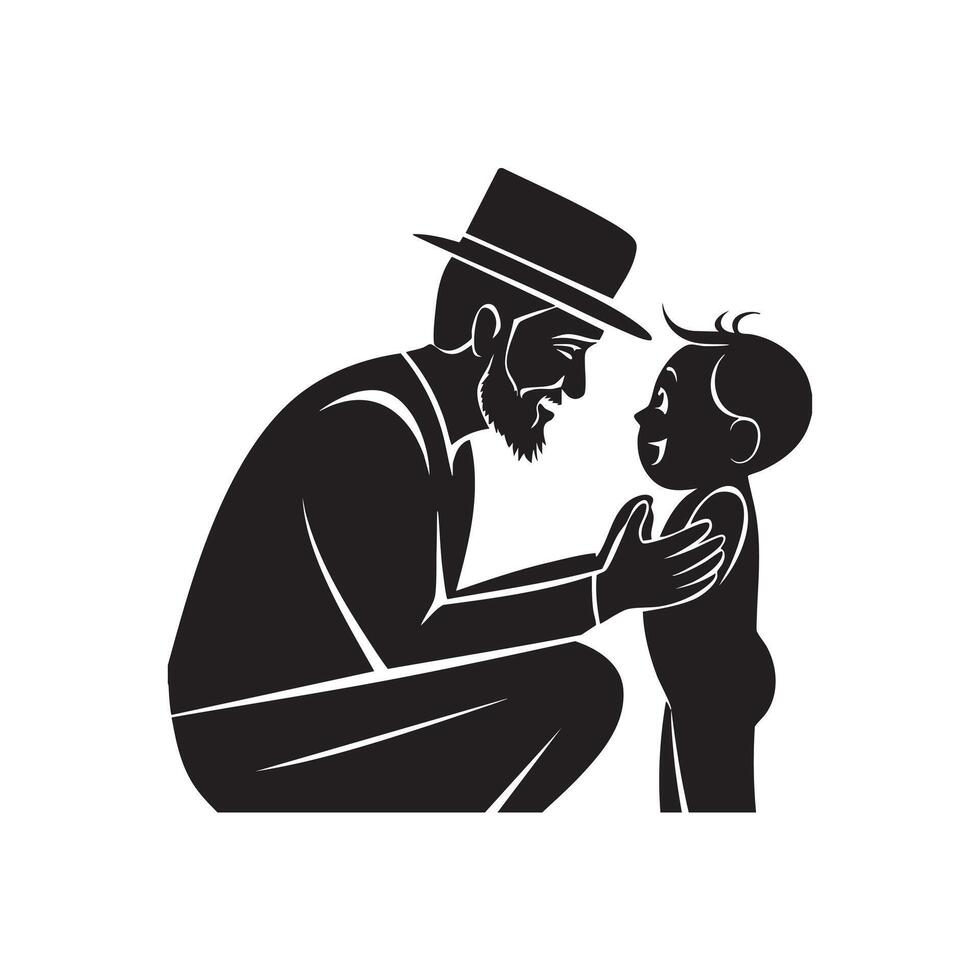 Father and Child A Silhouette of Love and Connection vector