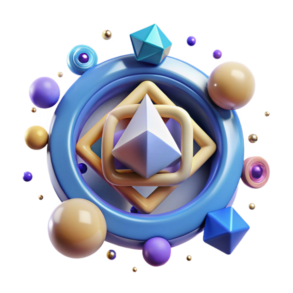 beautiful minimalist Grand Unified Theory Cutout with Symbolic Representation high resolution png