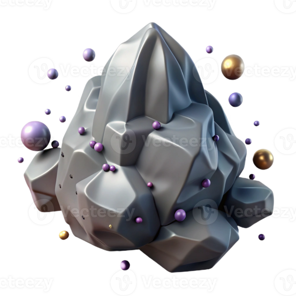 beautiful rustic Gray Rock Formation Isolated Element professional png