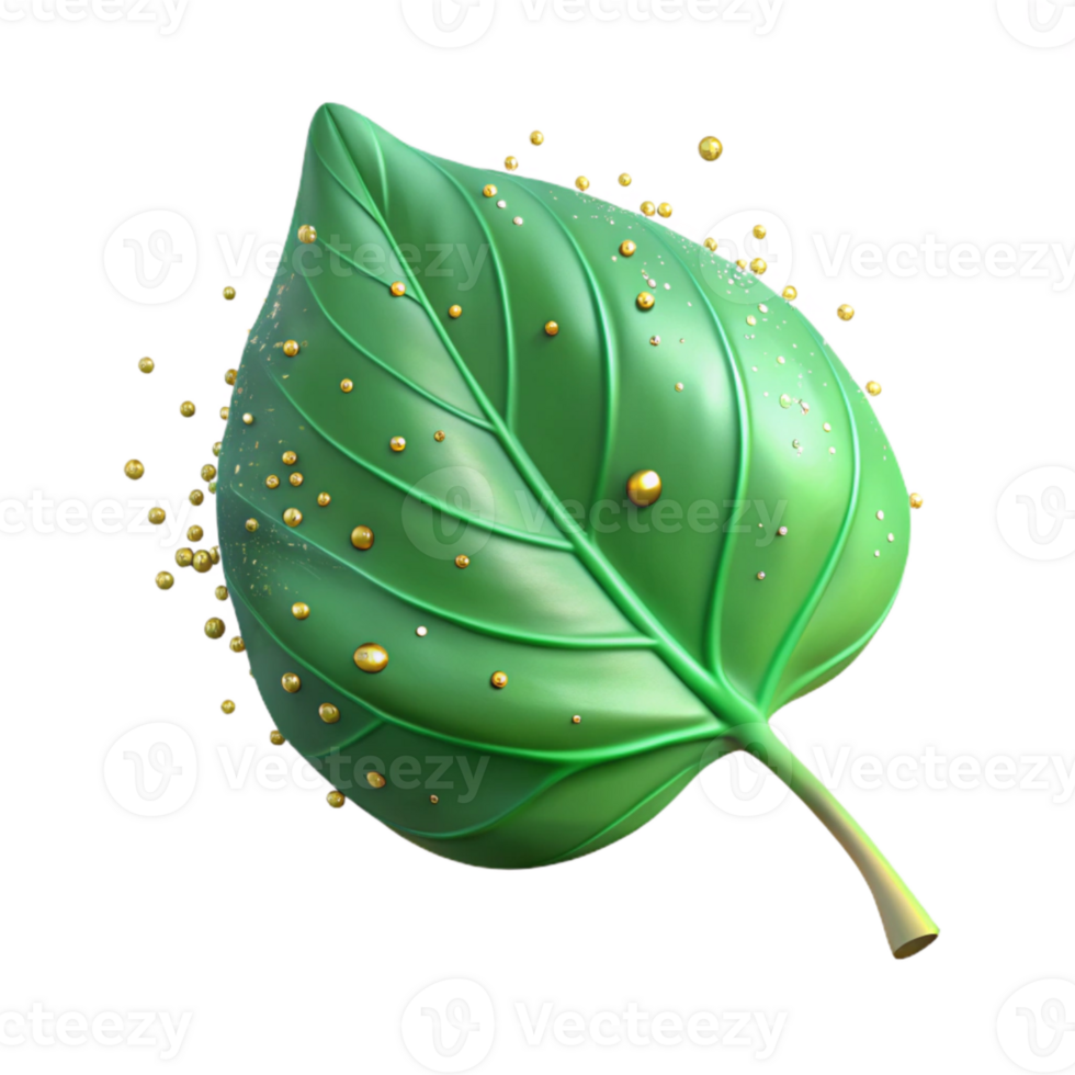 serene rustic Green Aspen Leaf Side View Cutout Isolated original png