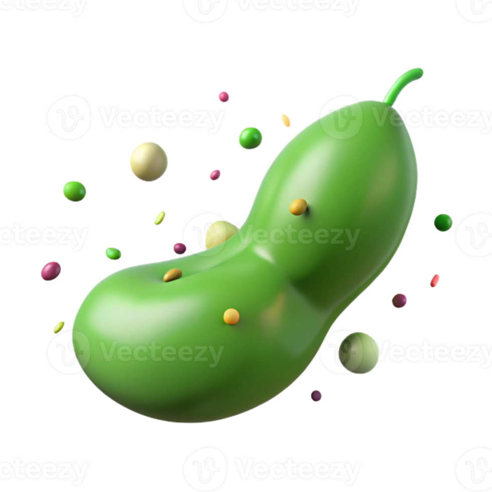 impressive modern Green Bean Stringless Isolated on Transparent Background high resolution png