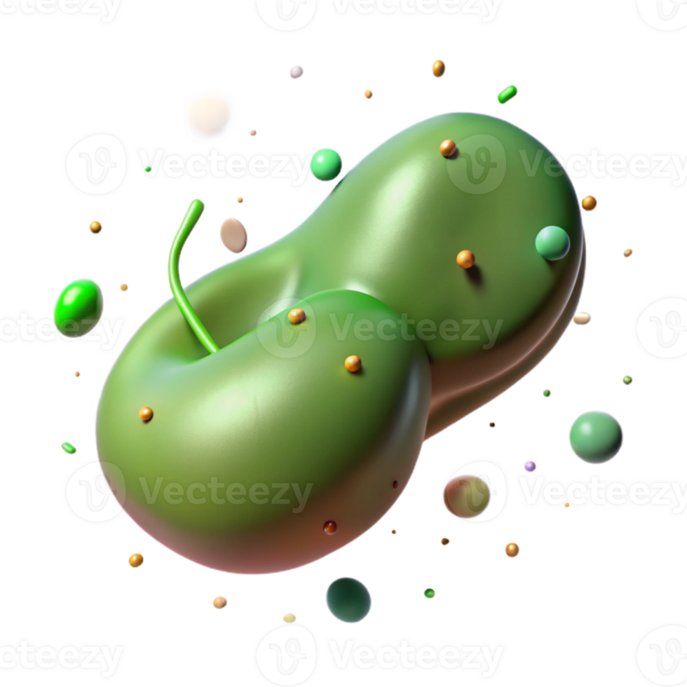 vibrant abstract Green Bean Stringless Isolated on Transparent Background high quality png