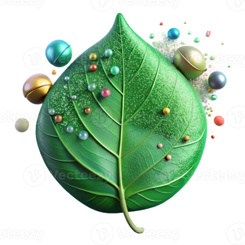 stunning traditional Green Aspen Leaf with Veins Cutout Isolated high resolution png