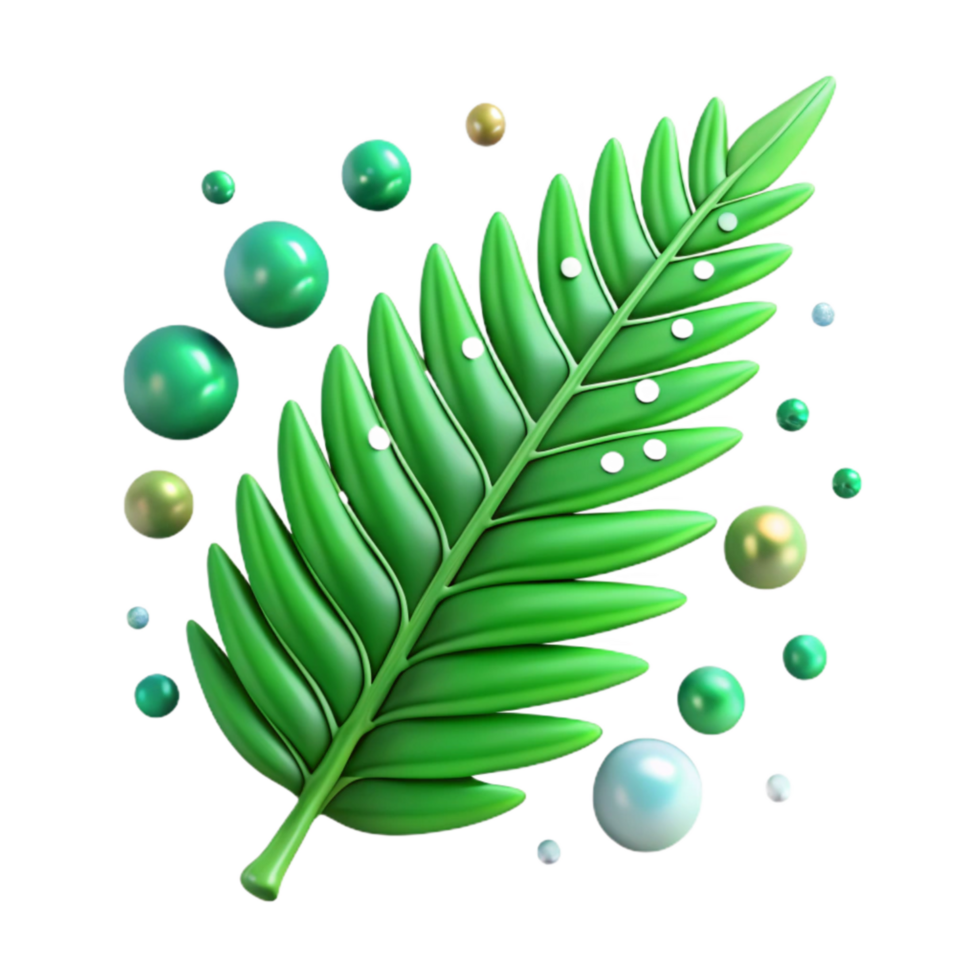 beautiful abstract Green Fern Leaf Cutout with Transparent Background high quality png