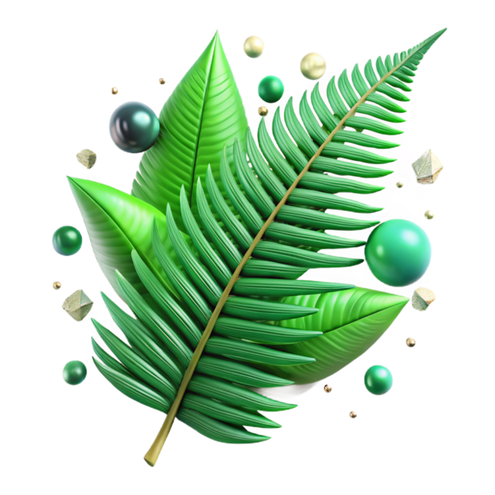 stunning vintage Green Fern Frond Detailed Texture Cutout exclusive png
