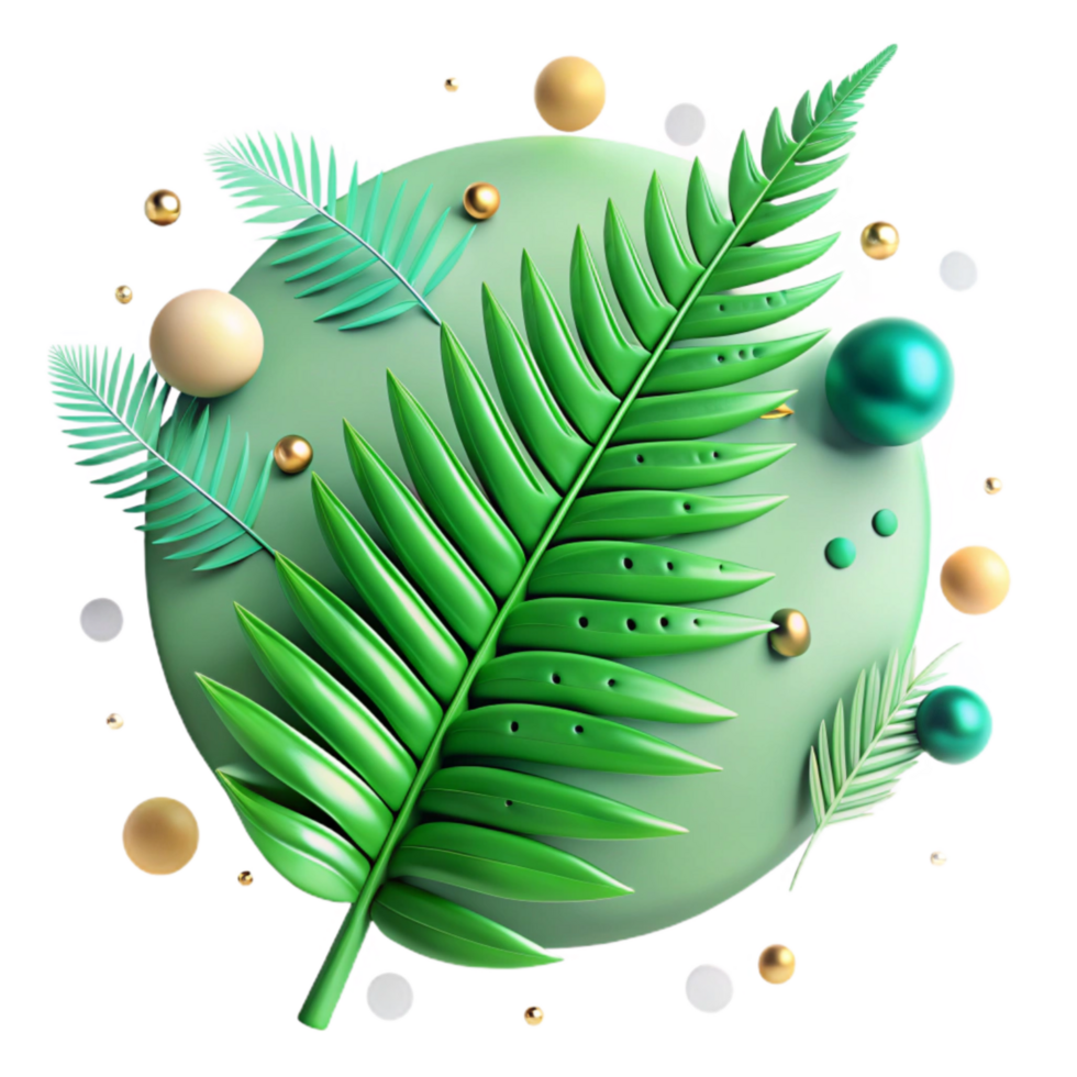 elegant traditional Green Fern Leaf Cutout with Transparent Background exclusive png