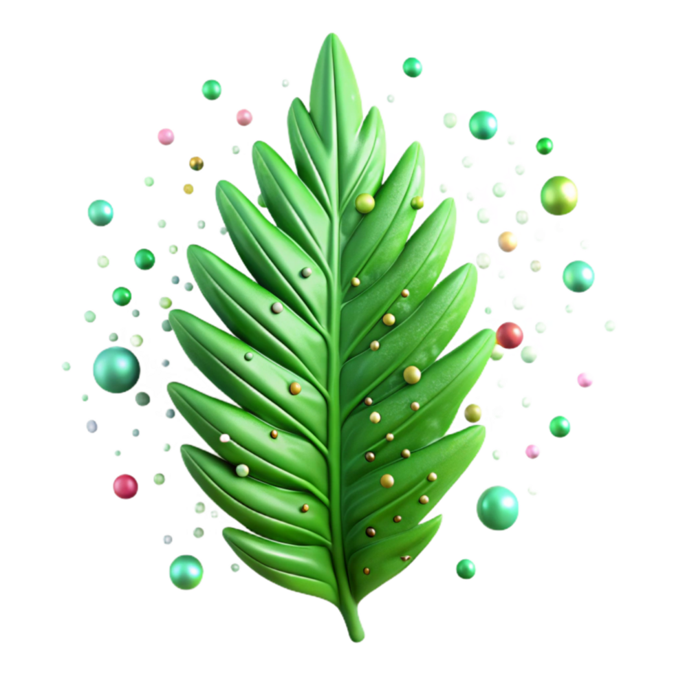 serene vintage Green Fern Leaf Cutout with Transparent Background high resolution png