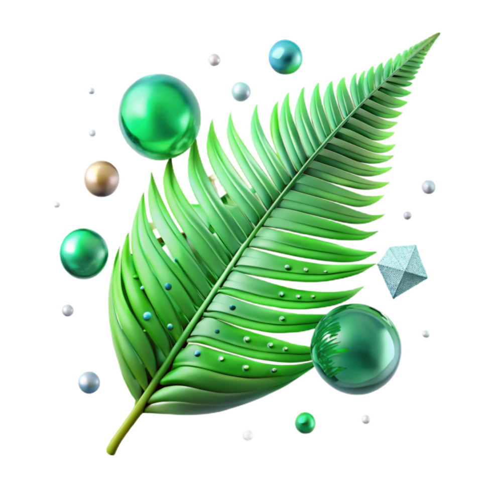 magnificent artistic Green Fern Leaf Transparent Background high resolution png