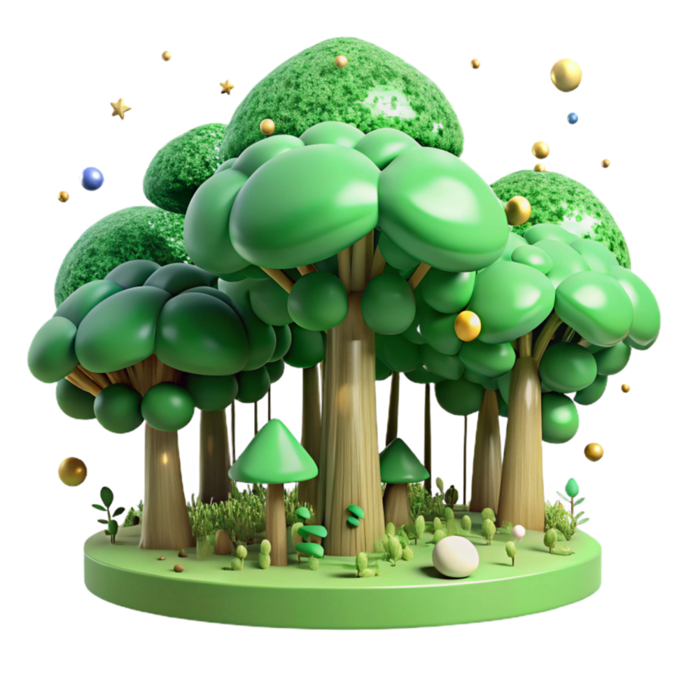 serene modern Green Forest Canopy Top View Isolated genuine png