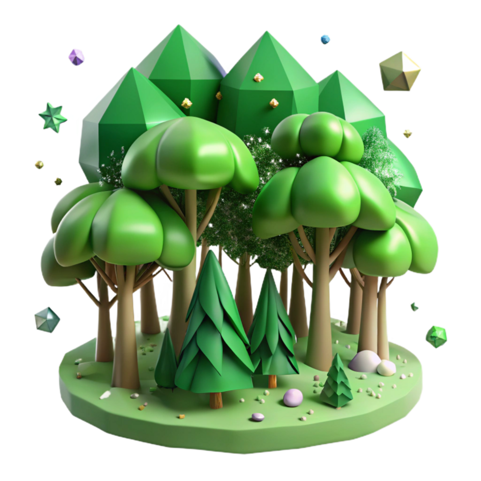 stunning artistic Green Forest Canopy Top View Isolated exclusive png