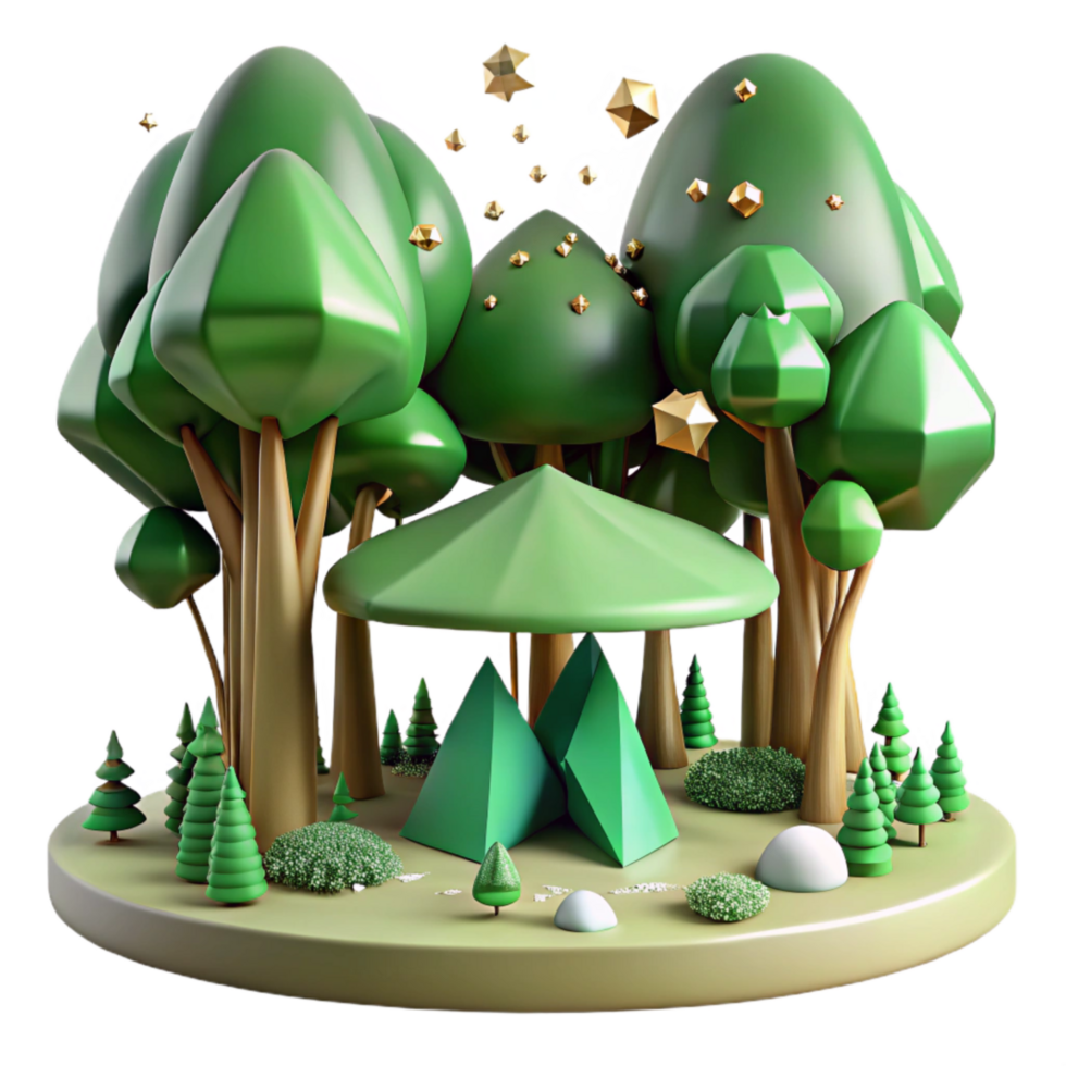 wonderful abstract Green Forest Canopy Top View Isolated professional png