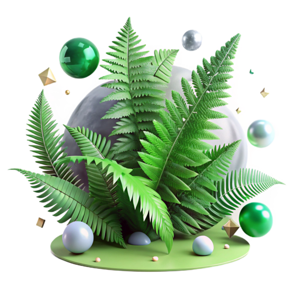 beautiful modern Green Forest Ferns Cutout Isolated with Detailed Textures high resolution png