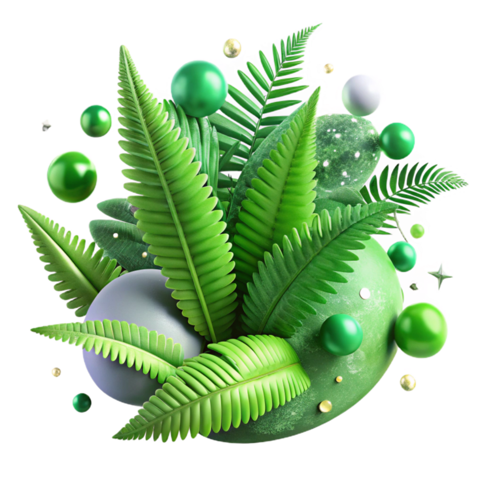 impressive abstract Green Forest Ferns Cutout Isolated with Detailed Textures high quality png