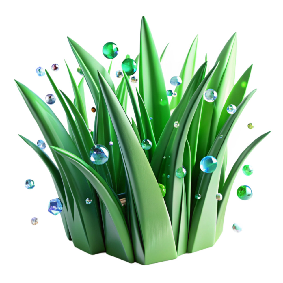 beautiful rustic Green Grass Blades Close Up Transparent Background exclusive png