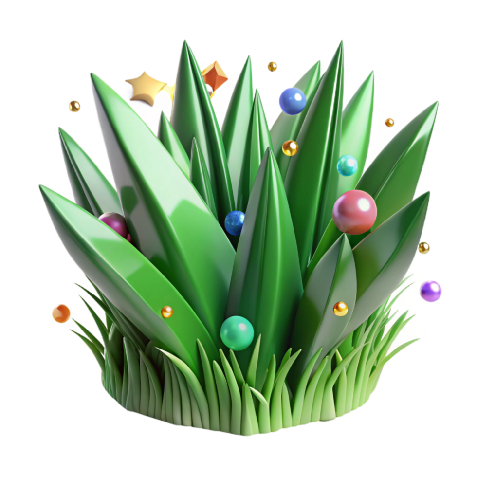 stunning minimalist Green Grass Blades Close Up Transparent Background detailed png