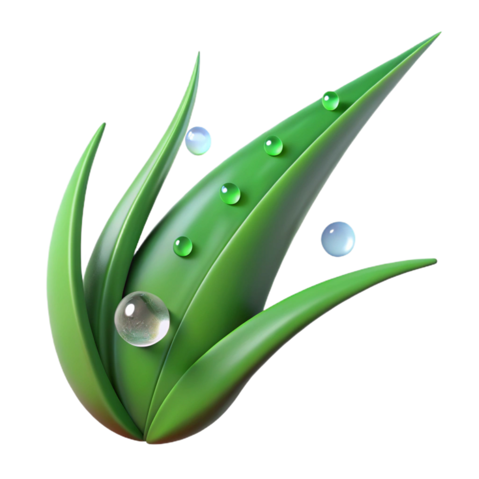 serene abstract Green Grass Blade with Dewdrop Isolated exclusive png