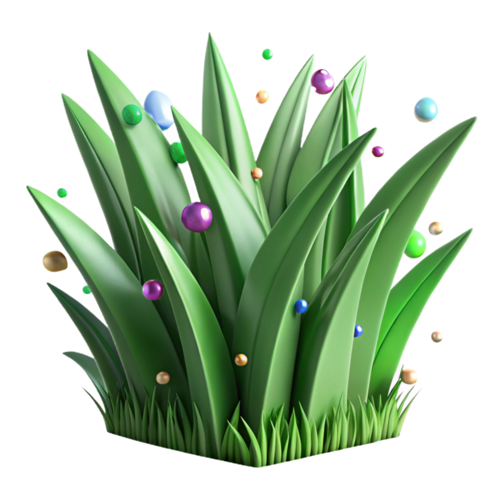 elegant abstract Green Grass Blades Isolated with Realistic Texture detailed png