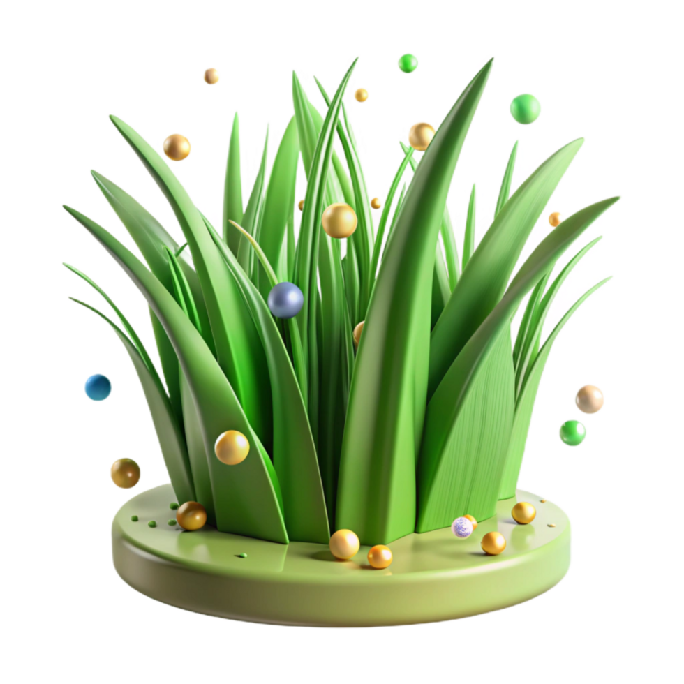 serene modern Green Grass Blades Clump Cutout professional png