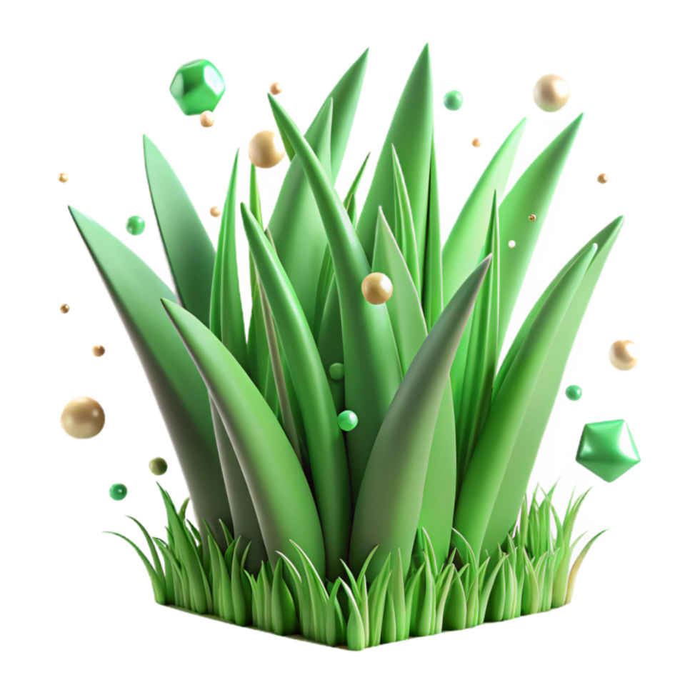 beautiful artistic Green Grass Blades Isolated with Realistic Texture original png