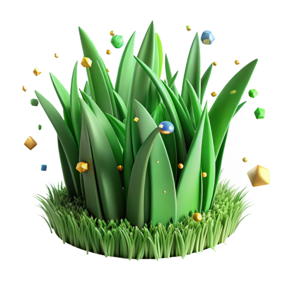 beautiful classic Green Grass Blades Isolated with Realistic Texture png