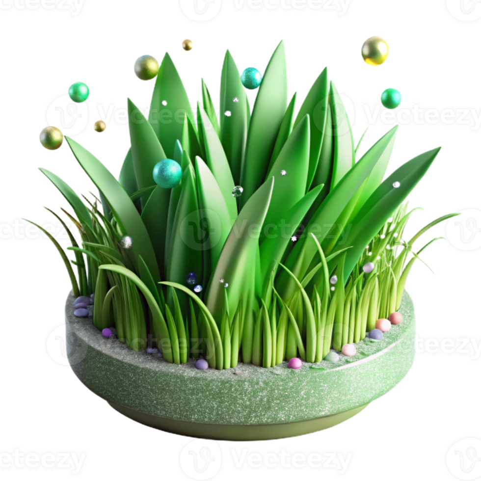 elegant creative Green Grass Isolated with Blades Detail professional png