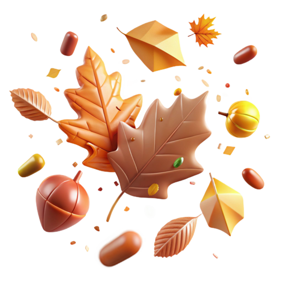 elegant modern Green Oak Leaf with Details Cutout Isolated original png