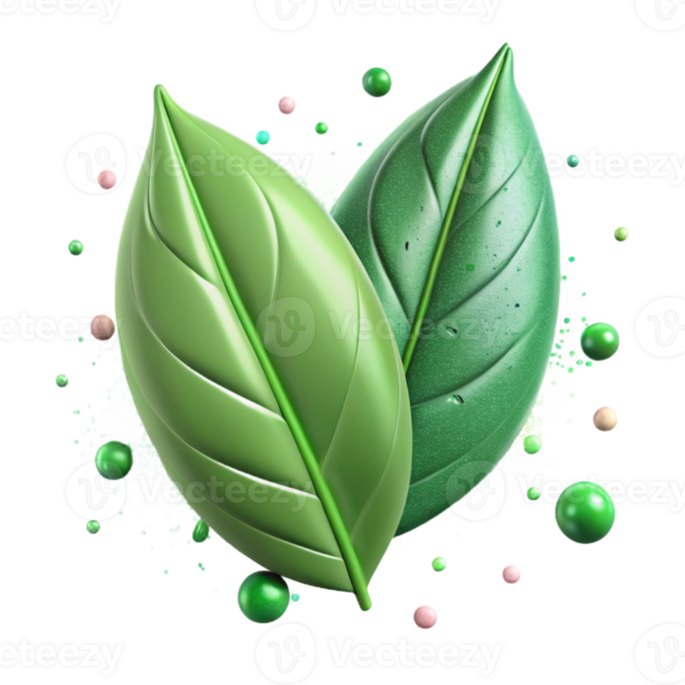 impressive creative Green Tea Leaves Isolated Element exclusive png
