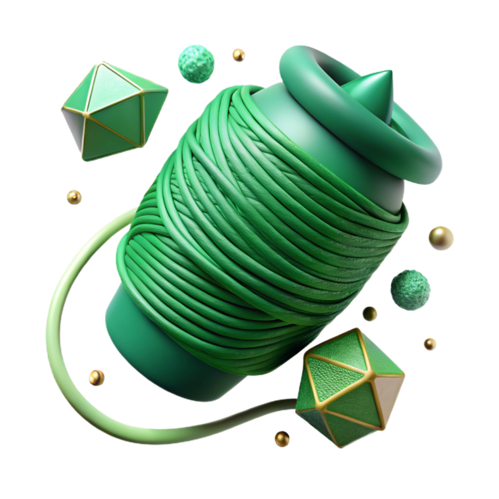 impressive traditional Green Thread in Natural Lighting Cutout genuine png