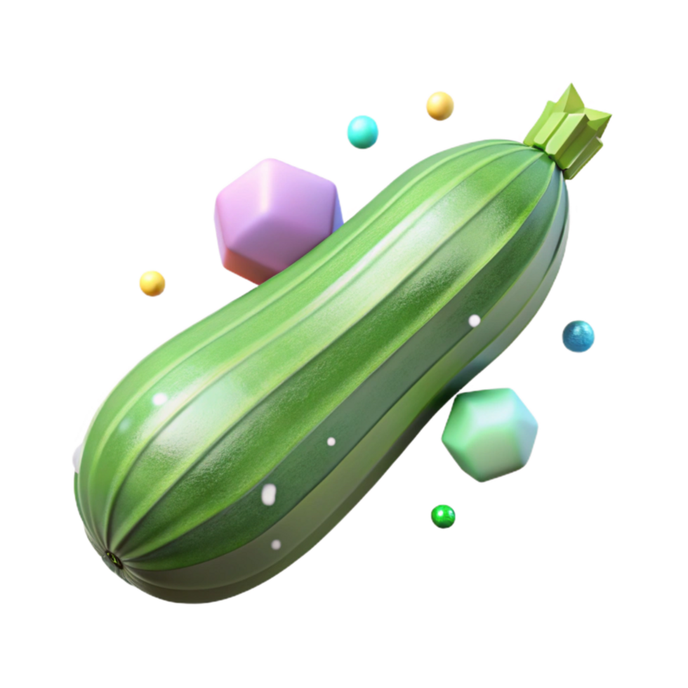 serene creative Green Zucchini Isolated Element original png