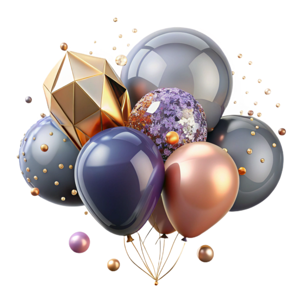 elegant creative Group of Balloons Isolated on Transparent Background original png