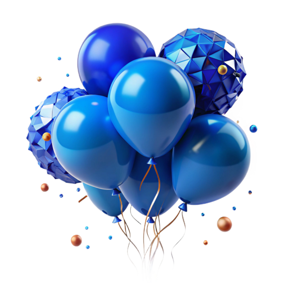 stunning abstract Group of Blue Balloons Isolated Cutout authentic png