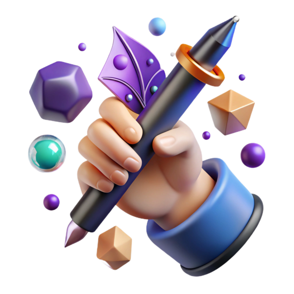 elegant rustic Hand Holding a Pen Cutout Writing Position Isolated high quality png