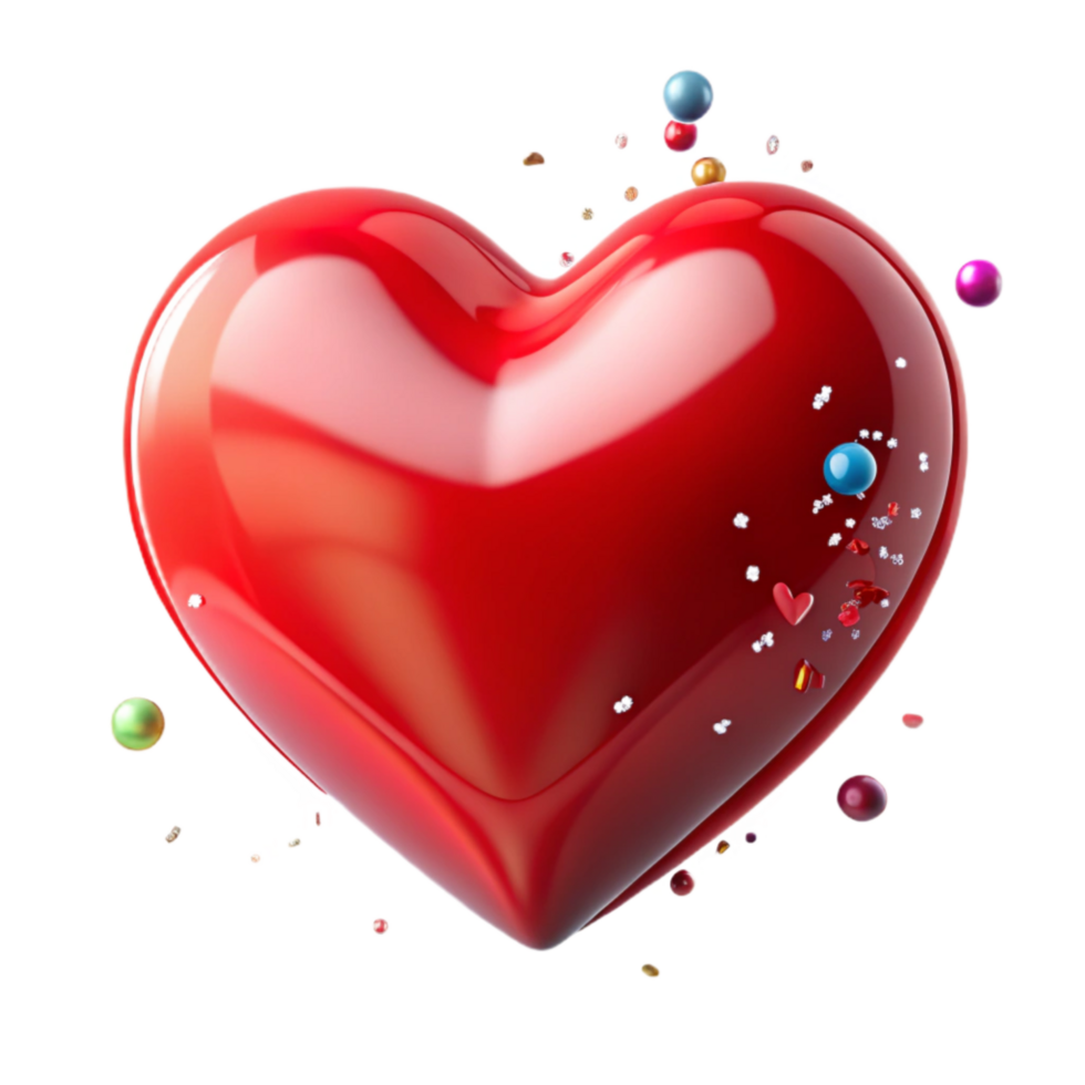 extraordinary contemporary Heart Shape Red Glossy Transparent Cutout high resolution png