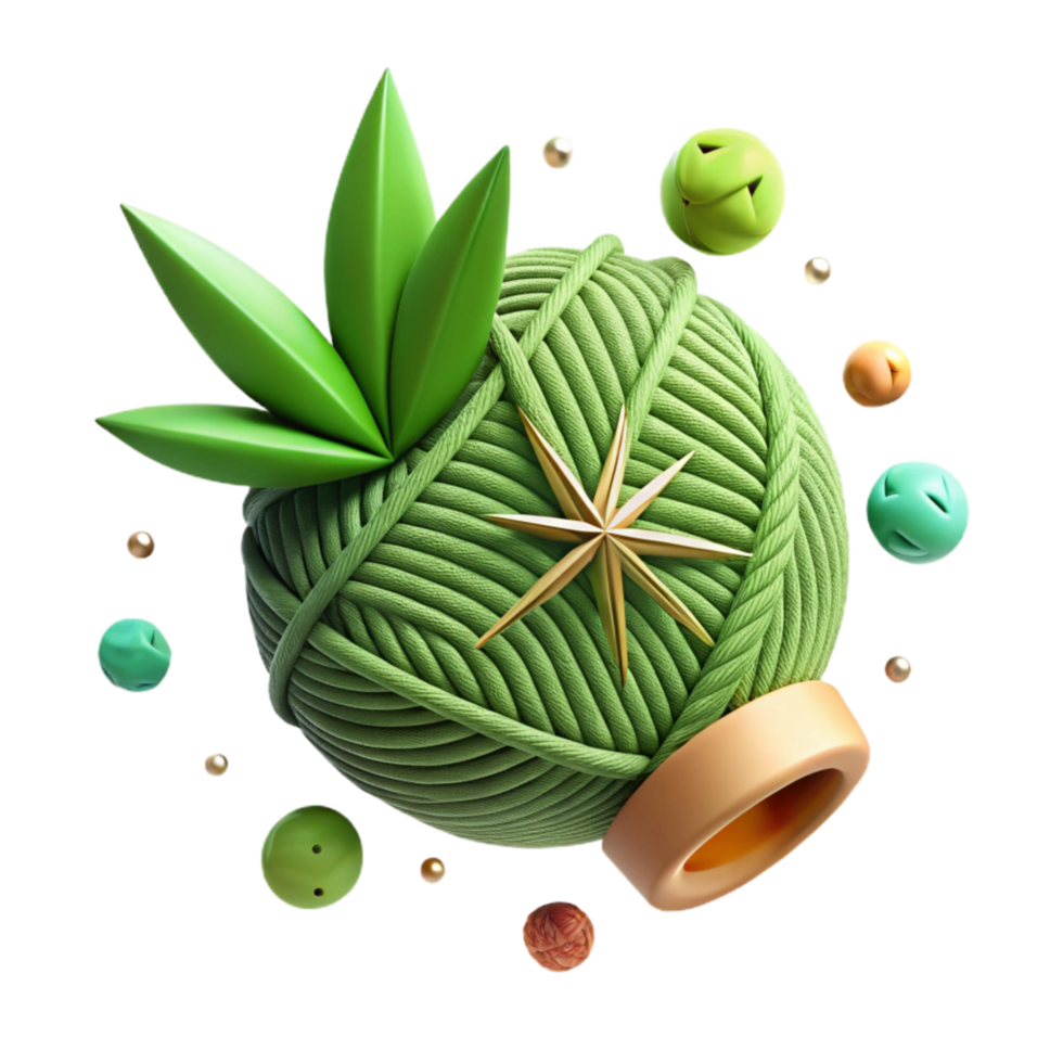 wonderful artistic Hemp Green Thread Cutout Transparent Background Textured exclusive png