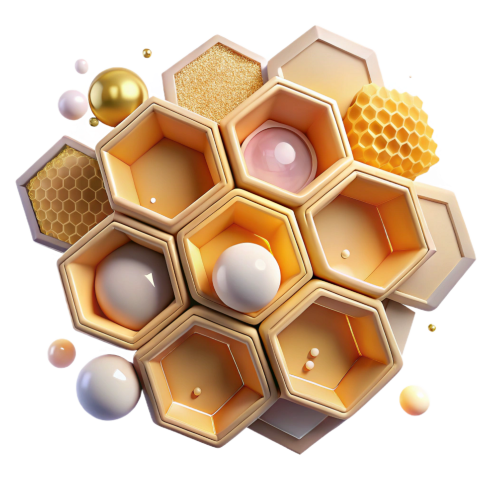 elegant rustic Honeycomb Cutout with Hexagonal Cells professional png