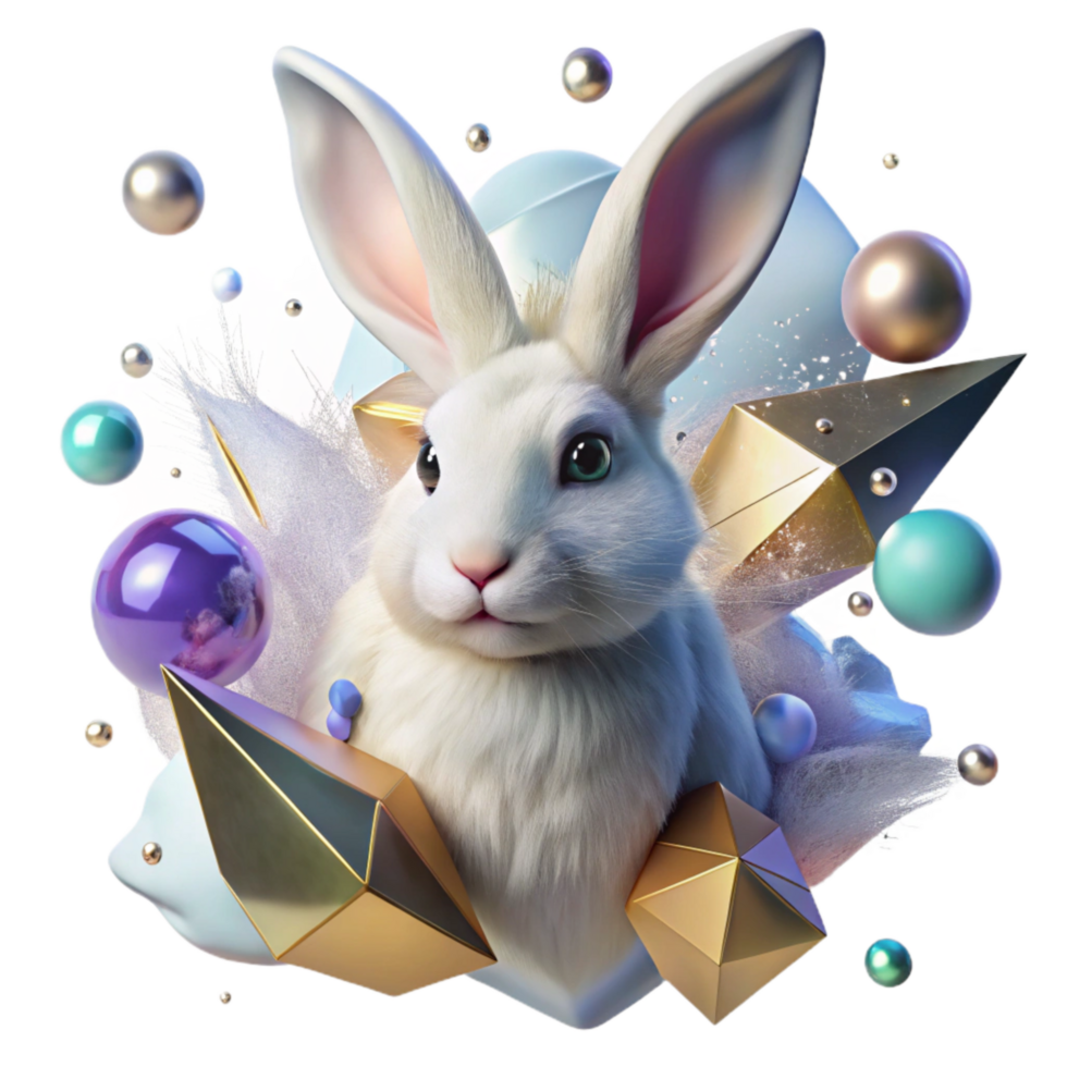 stunning rustic Hopping Rabbit White Fur Isolated high resolution png