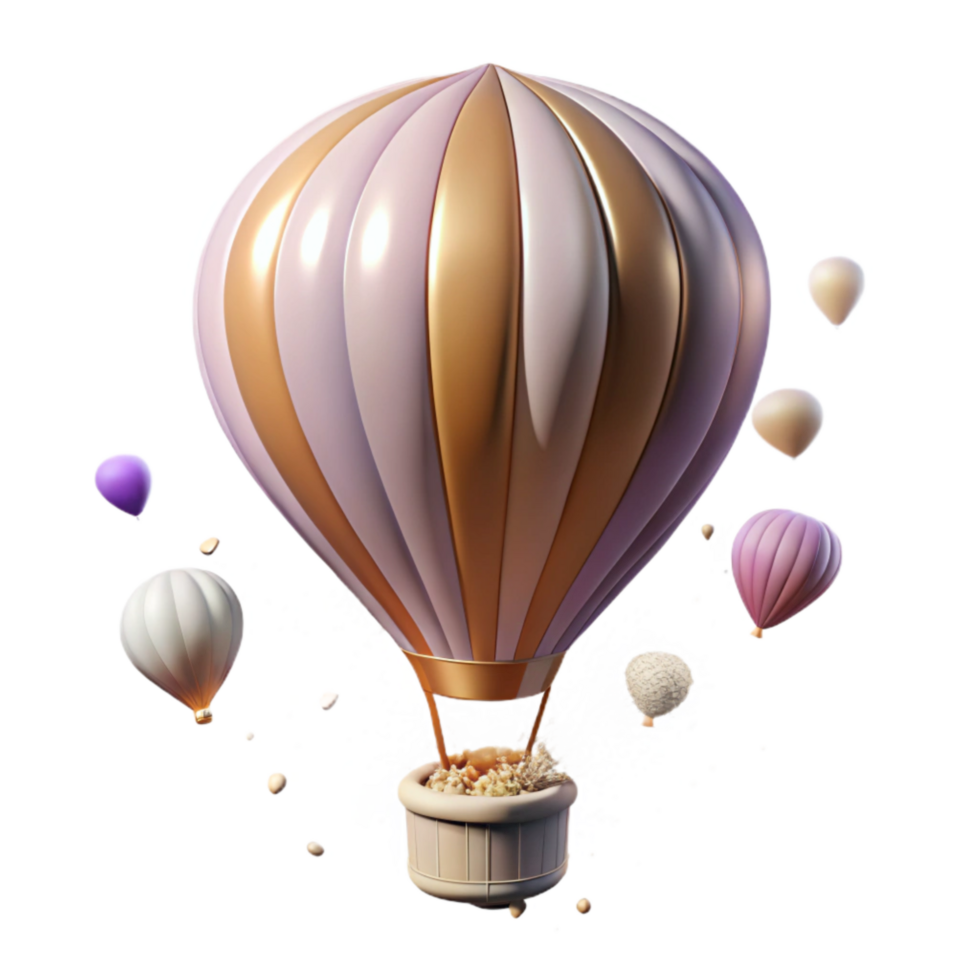 stunning artistic Hot Air Balloon Drifting in Whispering Winds Transparent png