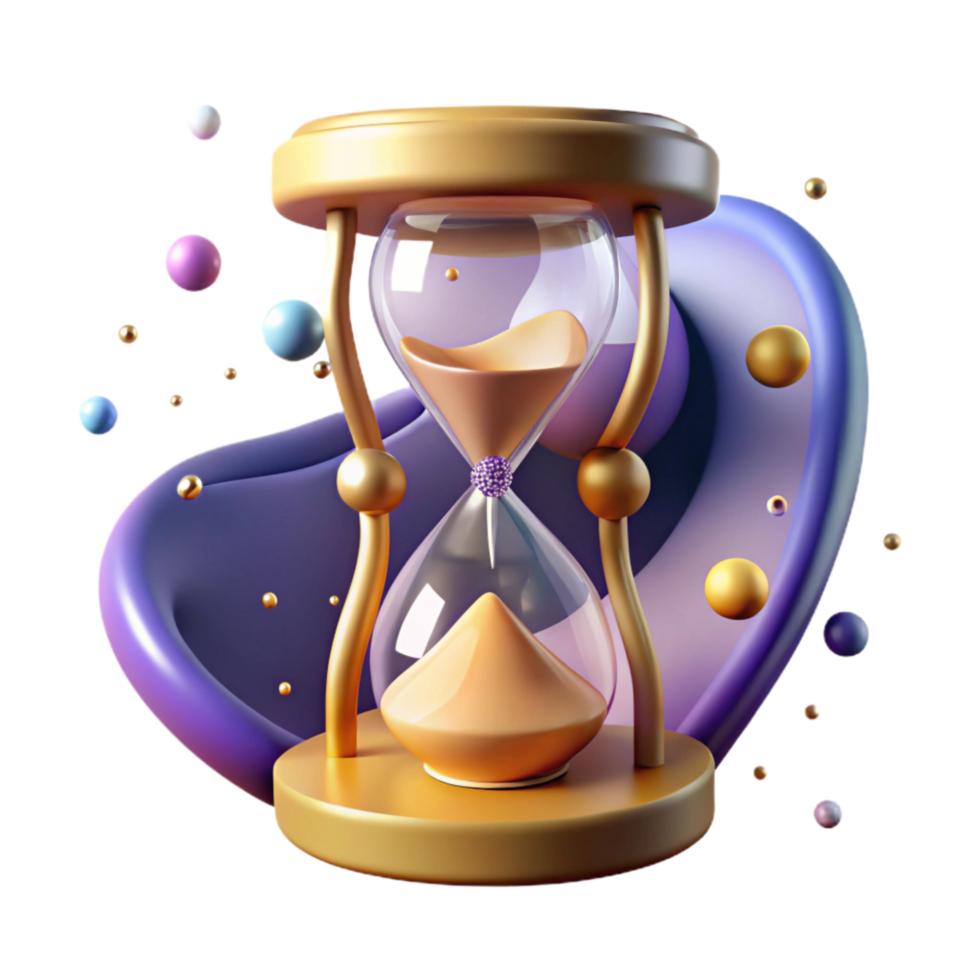 elegant abstract Hourglass Cutout with Falling Sand premium png