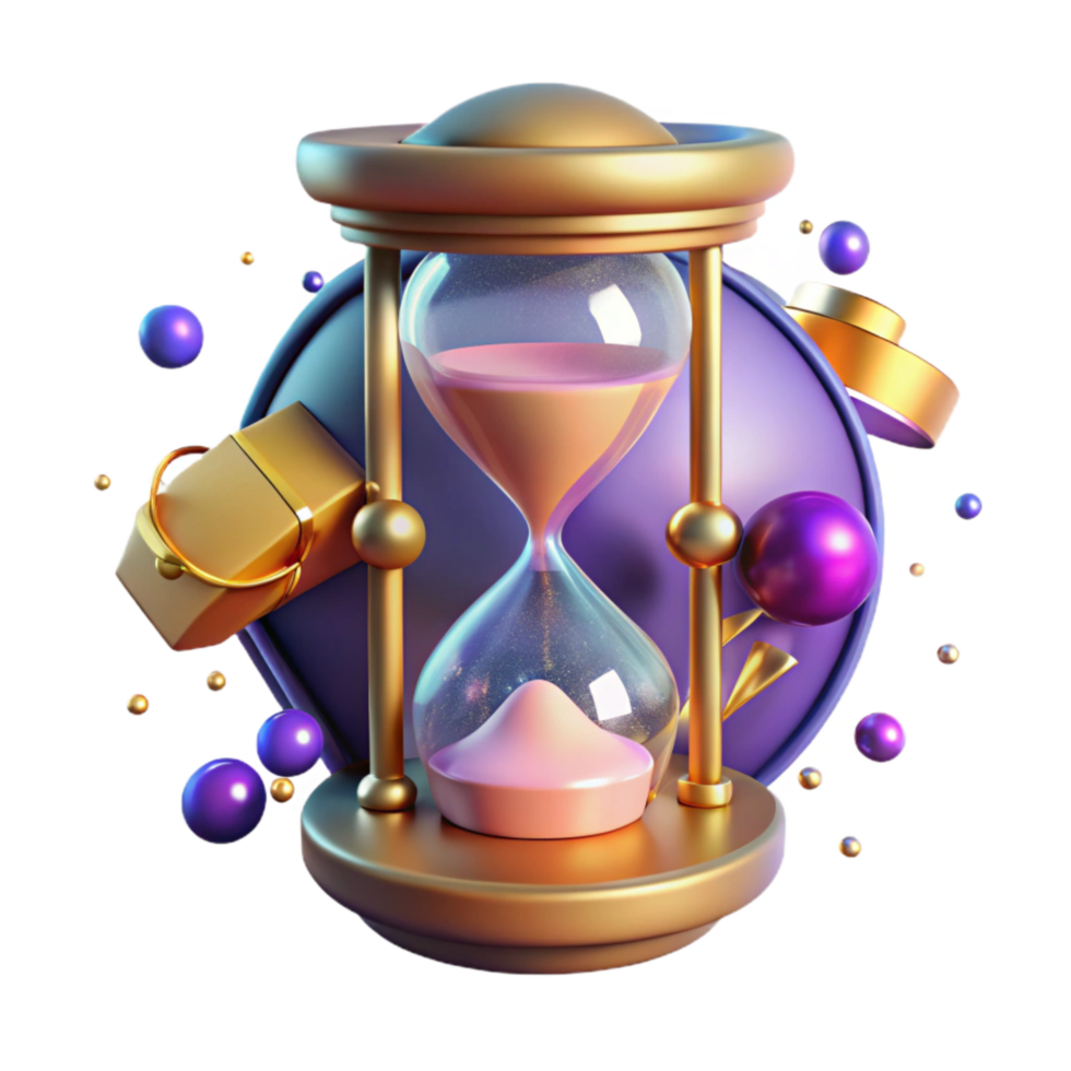 vibrant rustic Hourglass Isolated with Half-empty Chamber exclusive png